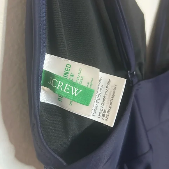 J.Crew Simple & Elegant V-Neck One-Piece Swimsuit – Navy, Size 10 - Picture 4 of 6